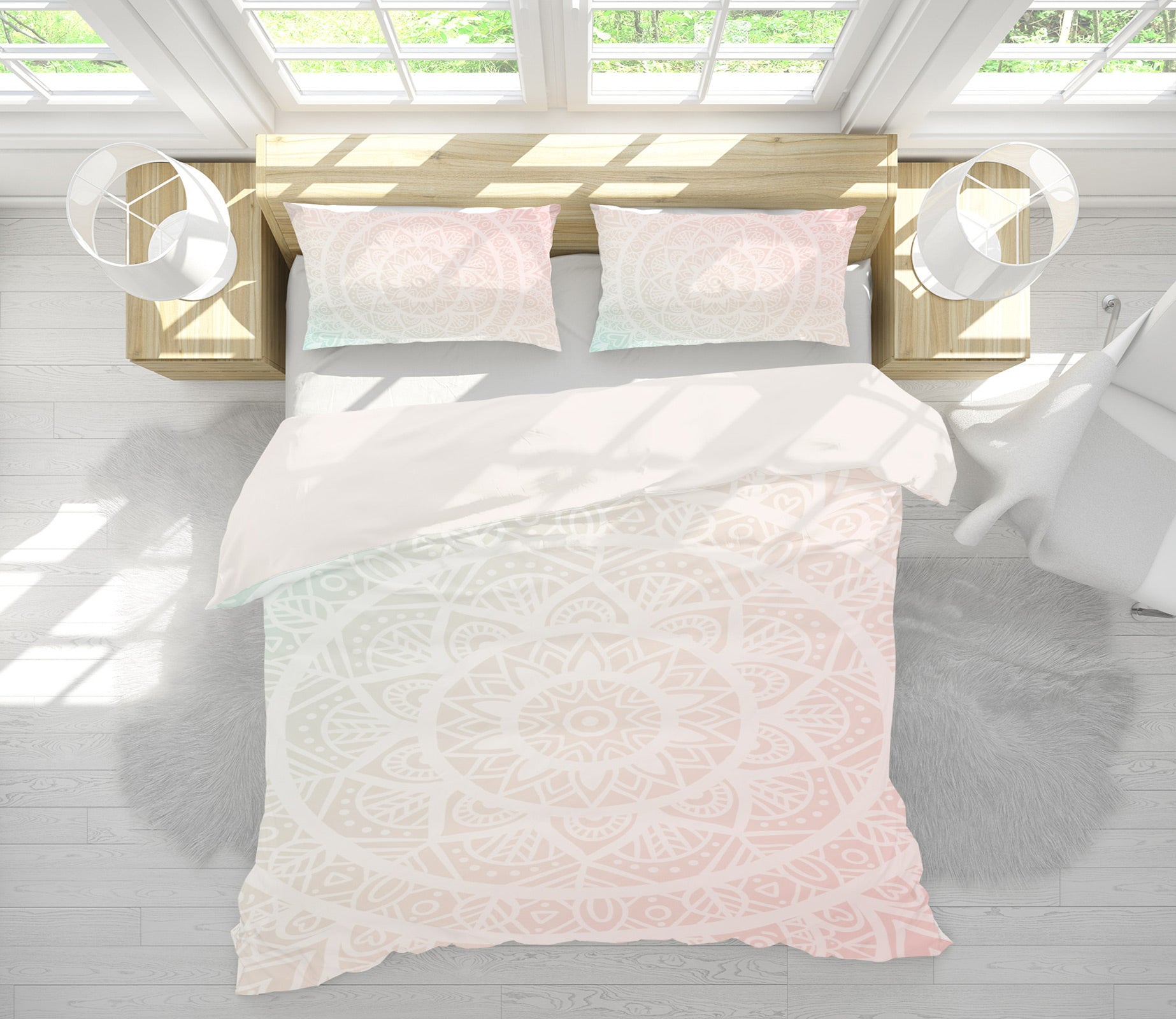 3D Light Pink Pattern 14157 Bed Pillowcases Quilt