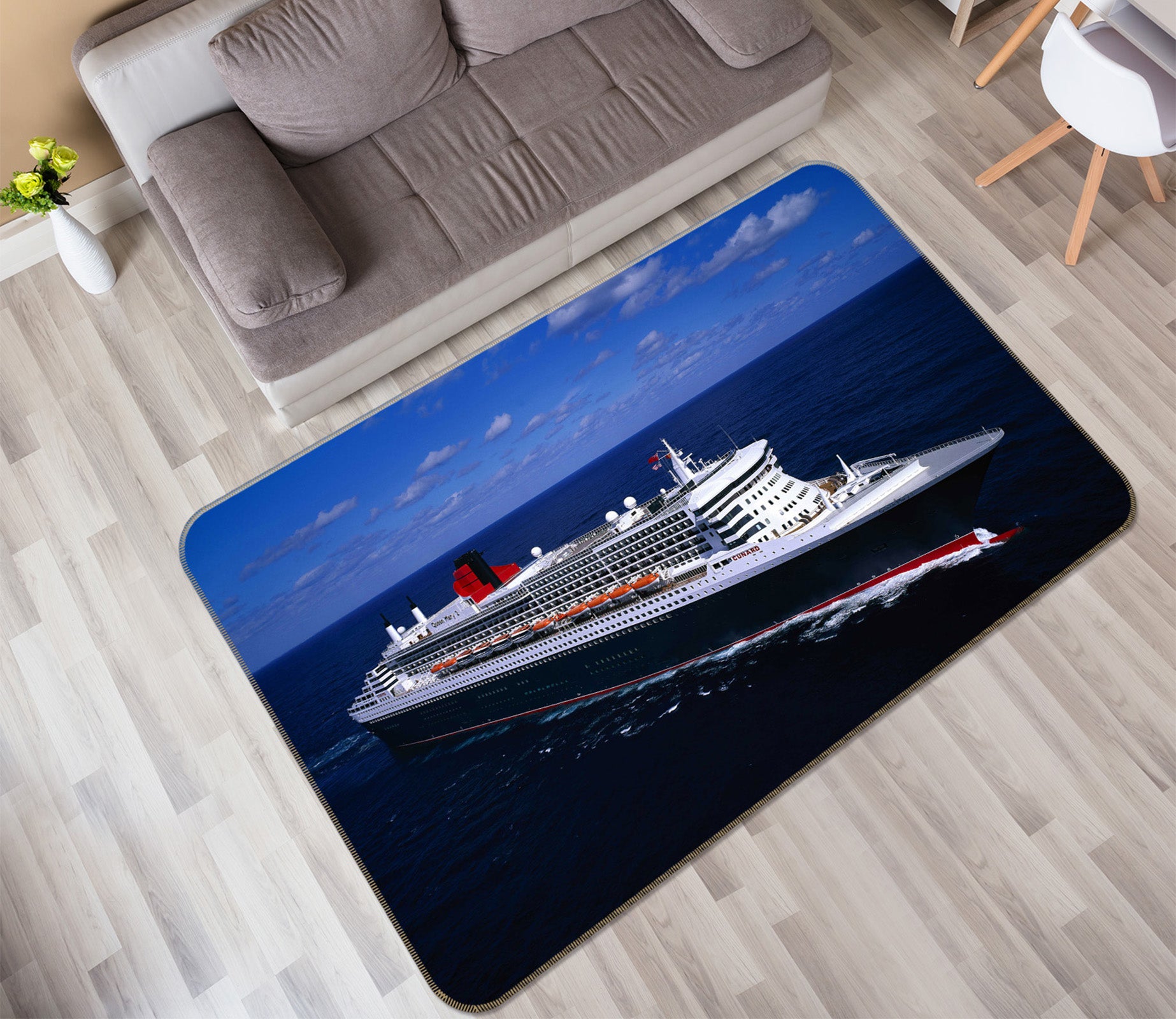3D Steamship 68077 Vehicle Non Slip Rug Mat