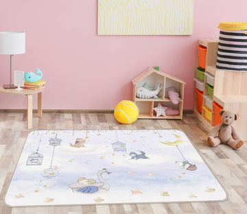 3D Star Moon Swan 34046 Non Slip Rug Mat