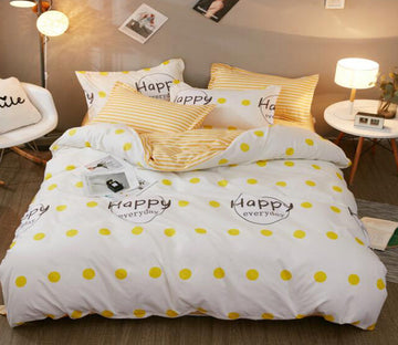 3D Yellow Wave Point 12043 Bed Pillowcases Quilt