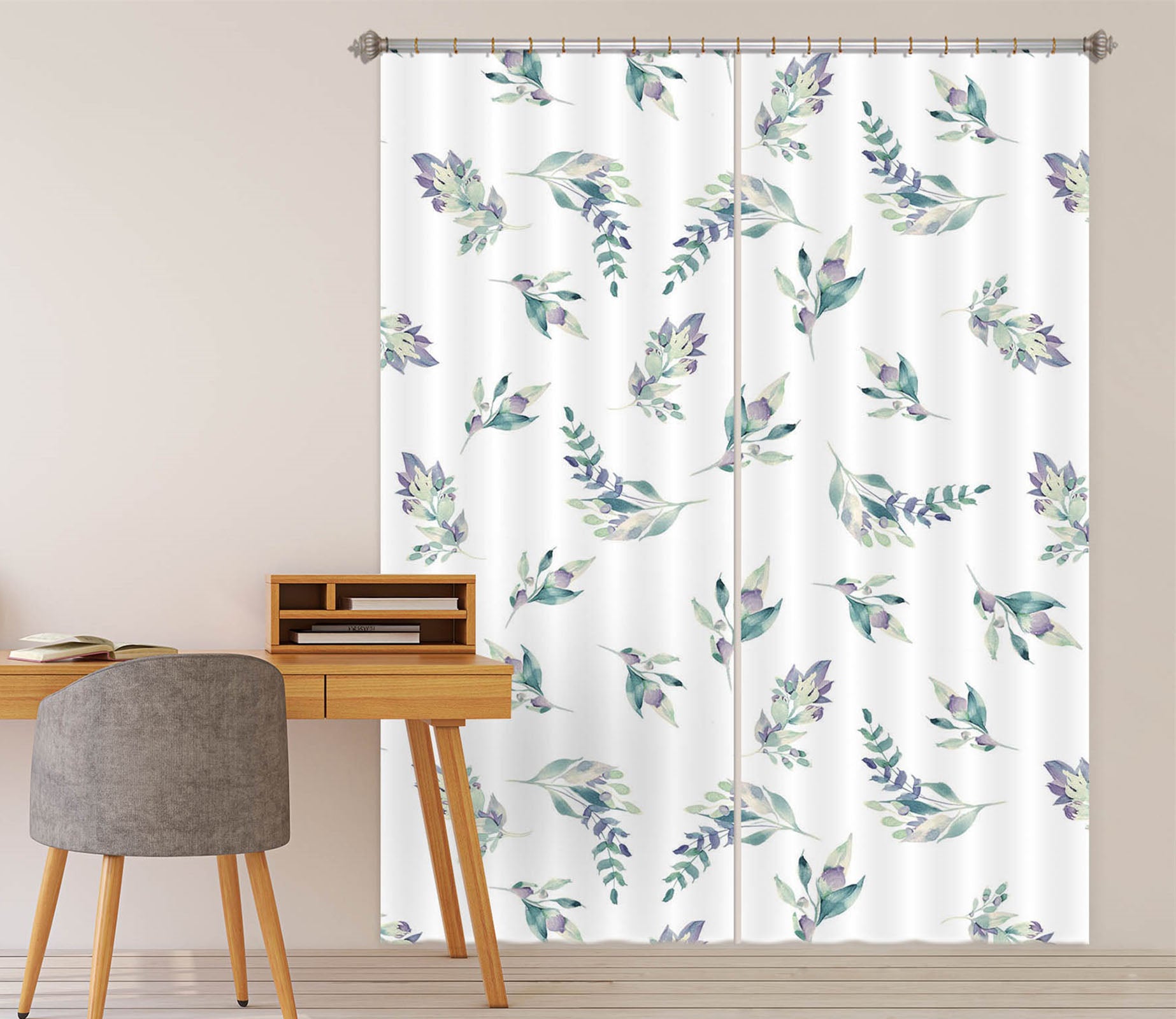 3D Purple Flower Painting 132 Uta Naumann Curtain Curtains Drapes