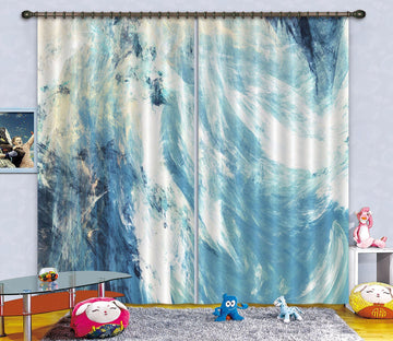 3D Light Blue Scratches 12 Curtains Drapes Curtains AJ Creativity Home 