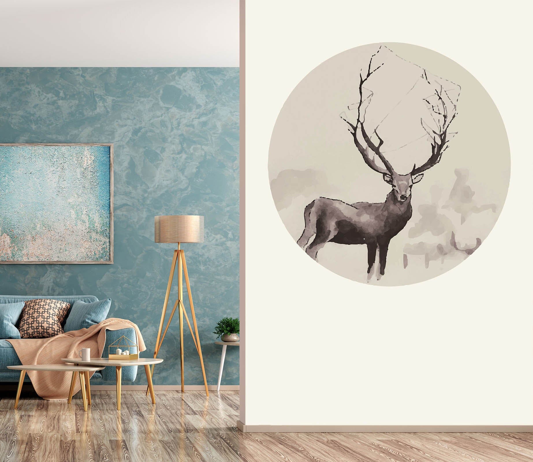 3D Grey Fawn 048 Wall Murals Wallpaper AJ Wallpaper 2 