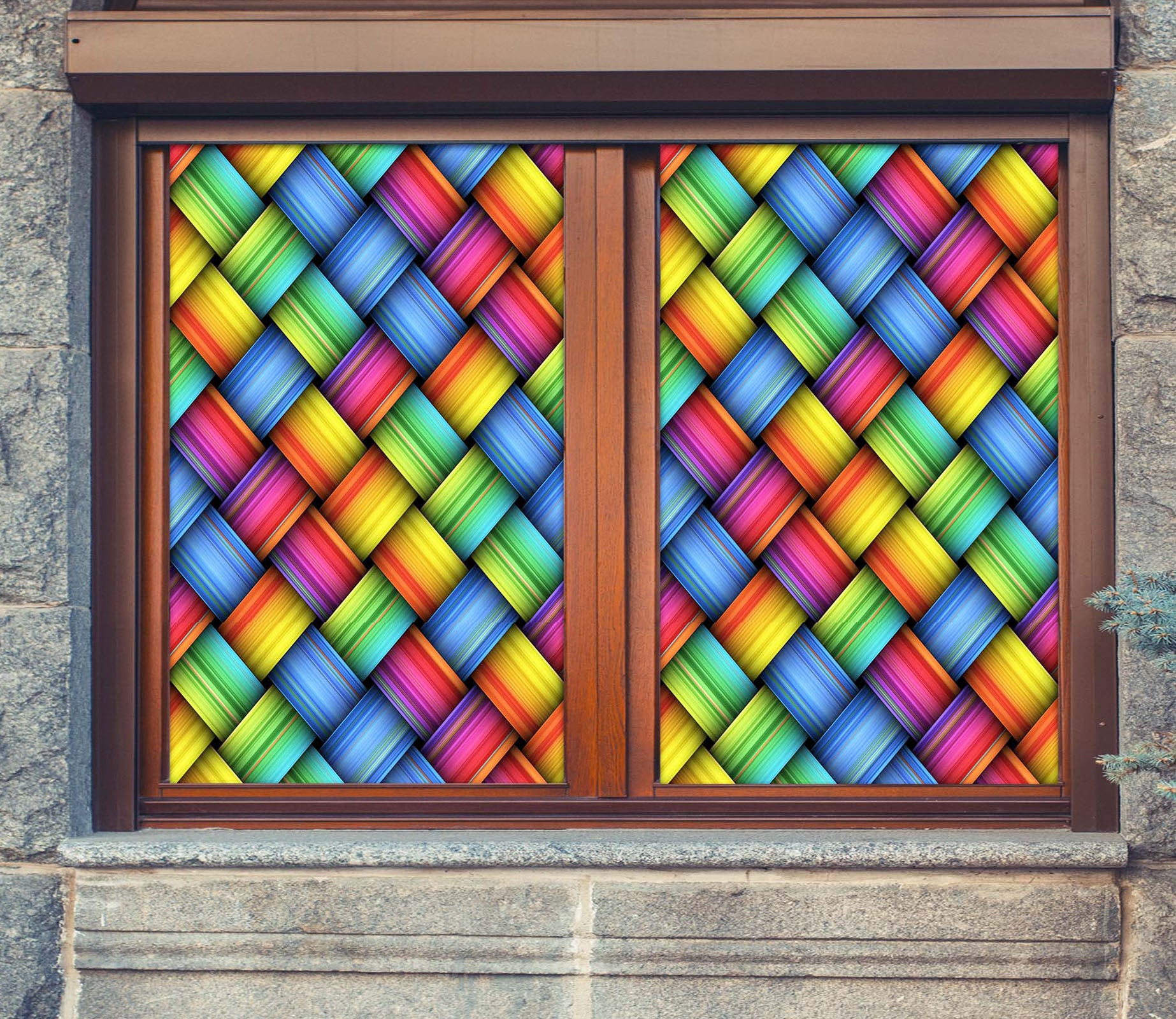 3D Color Folding 087 Window Film Print Sticker Cling Stained Glass UV Block