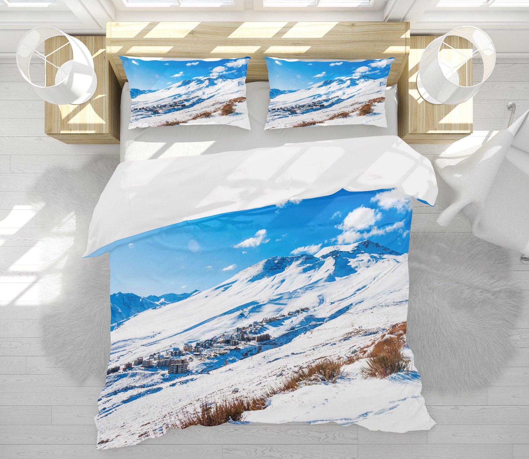 3D Snow Mountain 61023 Bed Pillowcases Quilt