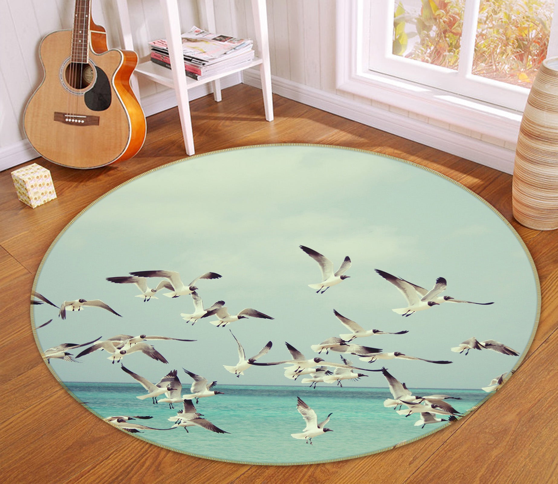 3D Seagull 82045 Animal Round Non Slip Rug Mat