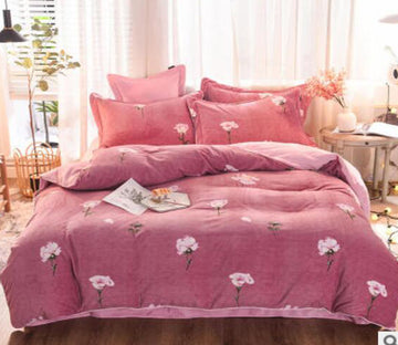 3D Pink White Flower 20083 Bed Pillowcases Quilt