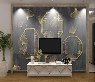 3D Golden Leaves 2659 Wall Murals Wallpaper AJ Wallpaper 2 