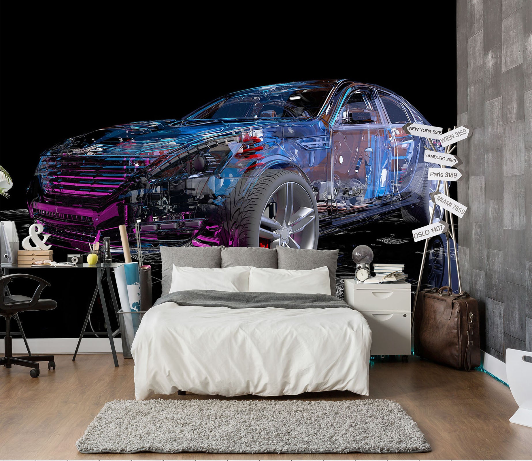 3D Transparent Cars 402 Vehicle Wall Murals