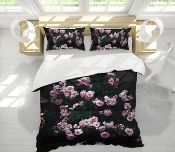 3D Pink Rose 2007 Noirblanc777 Bedding Bed Pillowcases Quilt Quiet Covers AJ Creativity Home 