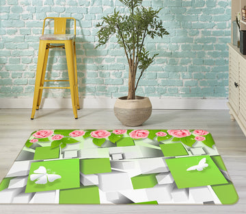 3D Square Butterfly 35159 Non Slip Rug Mat