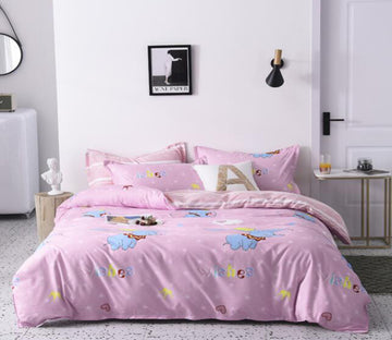 3D Pink Dumbo 13017 Bed Pillowcases Quilt