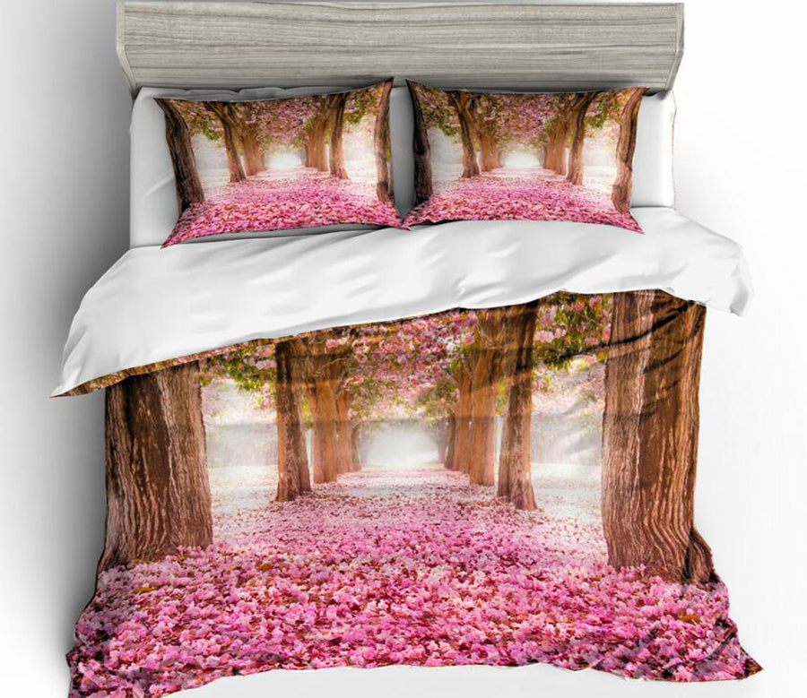 3D Tree Way Petal 6088 Bed Pillowcases Quilt