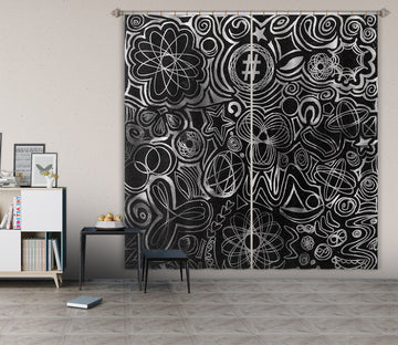 3D Black Pattern 049 Shandra Smith Curtain Curtains Drapes Curtains AJ Creativity Home 