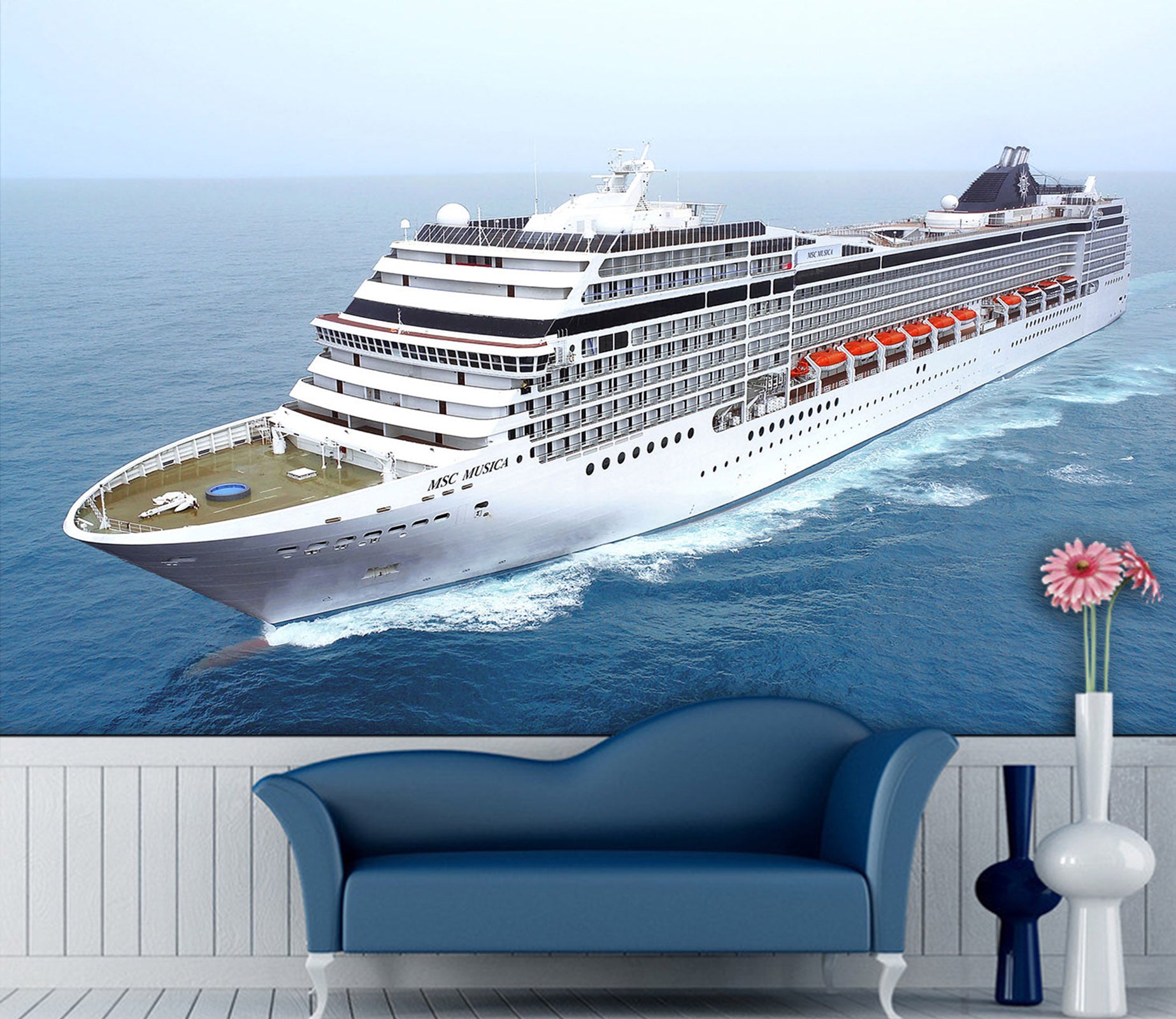3D White Cruise 141 Vehicle Wall Murals