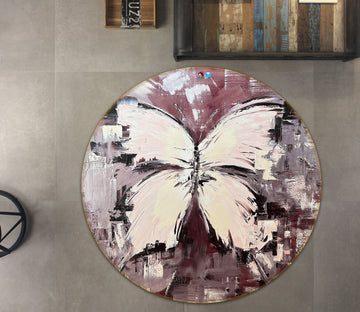 3D Beautiful Butterfly 3872 Skromova Marina Rug Round Non Slip Rug Mat