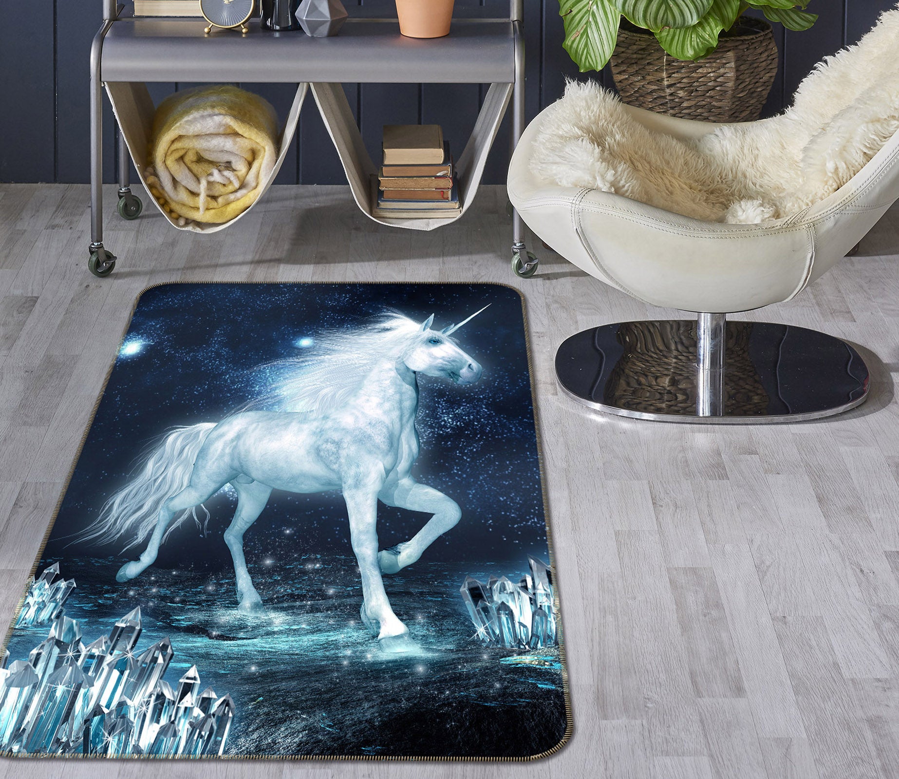 3D Unicorn Crystal 163 Animal Non Slip Rug Mat