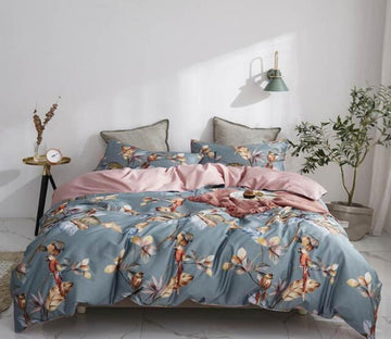 3D Golden Flower 7084 Bed Pillowcases Quilt