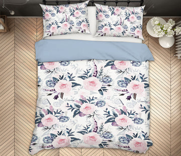 3D Blue Pink Flower 18181 Uta Naumann Bedding Bed Pillowcases Quilt