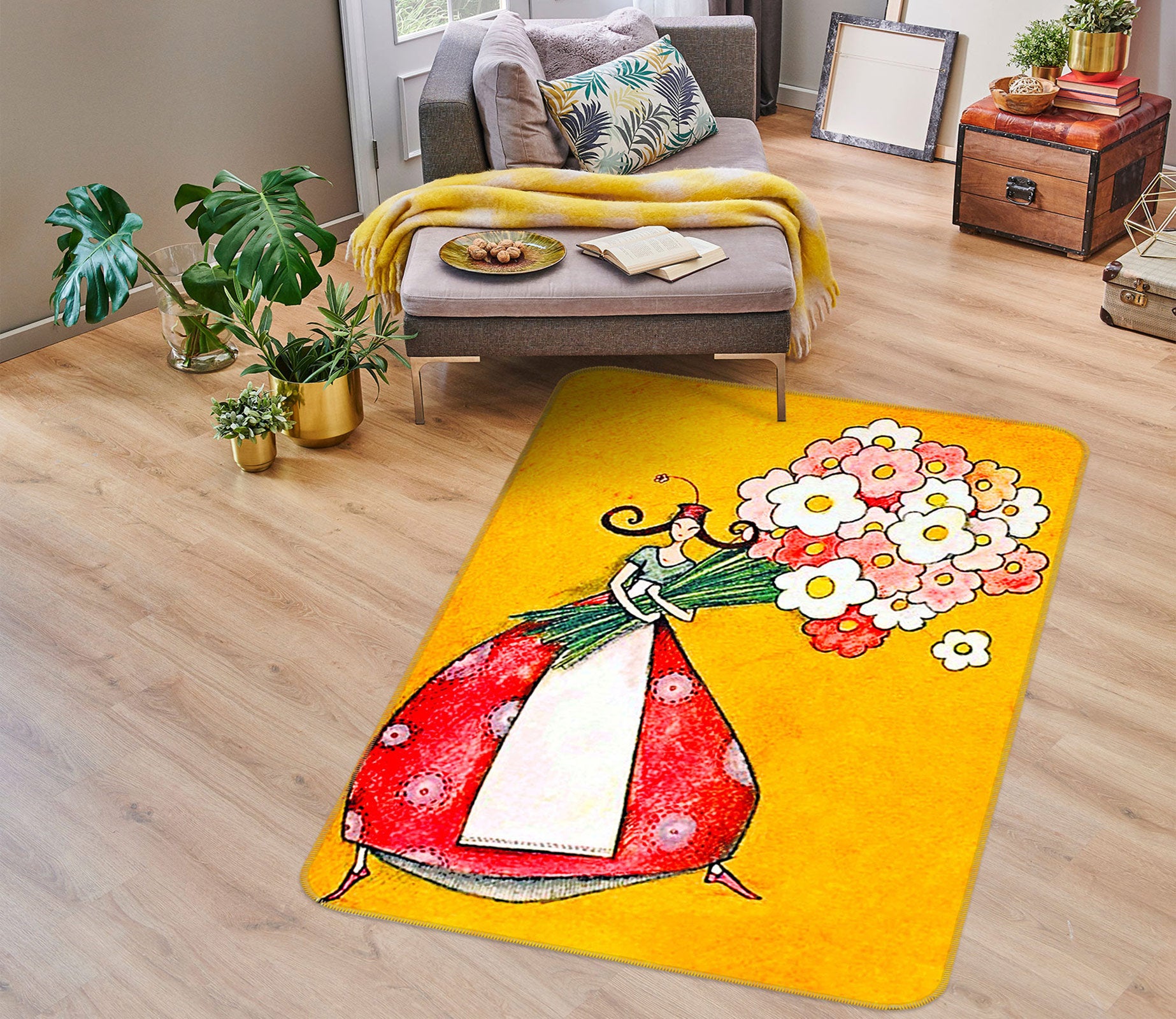 3D Bouquet 76176 Non Slip Rug Mat