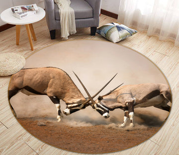 3D Antelope 38063 Animal Round Non Slip Rug Mat