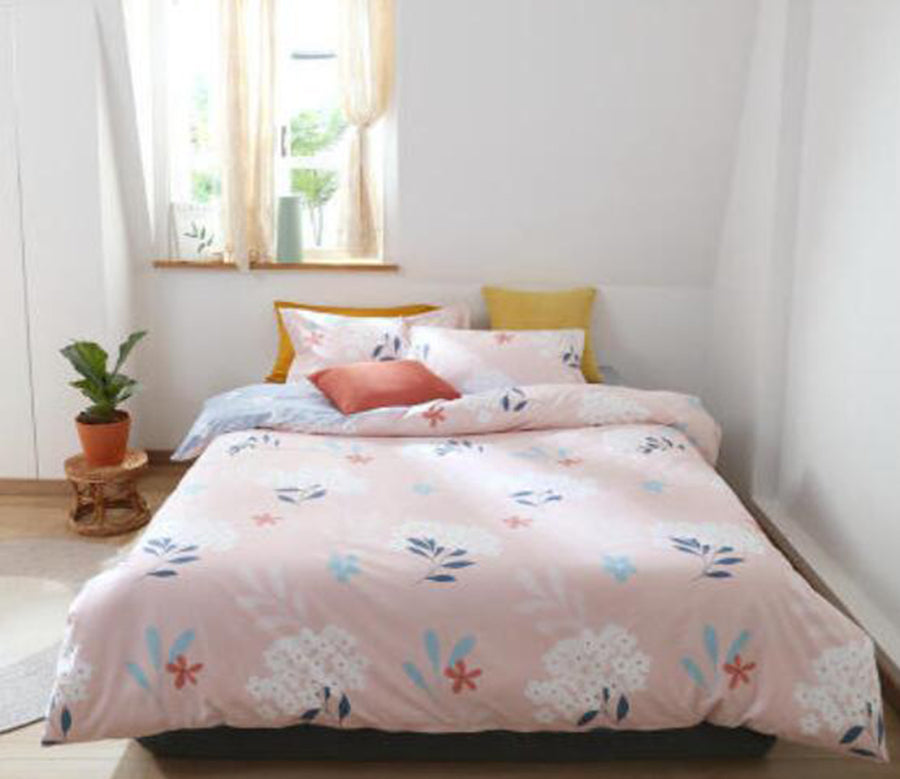 3D Pink Bottom Flowers 50023 Bed Pillowcases Quilt