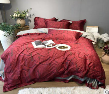 3D Red Pattern 40044 Bed Pillowcases Quilt