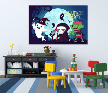3D Moon Ghost Death 016 Halloween Wall Stickers Wallpaper AJ Wallpaper 2 