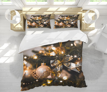 3D Ball Bow Pendant 51063 Christmas Quilt Duvet Cover Xmas Bed Pillowcases