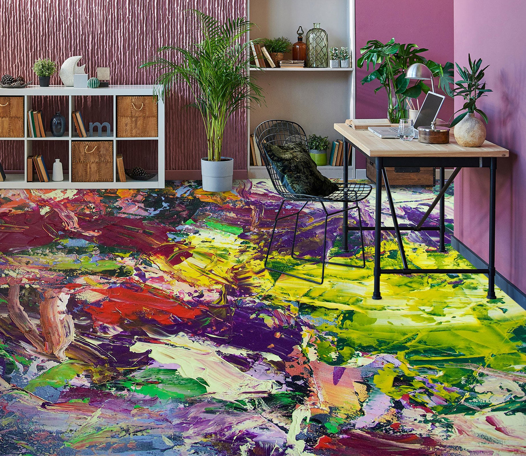 3D Colorful Paint Texture 9670 Allan P. Friedlander Floor Mural