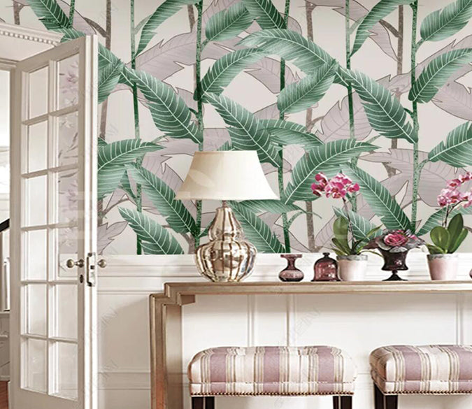 3D Green Leaf 1870 Wall Murals Wallpaper AJ Wallpaper 2 