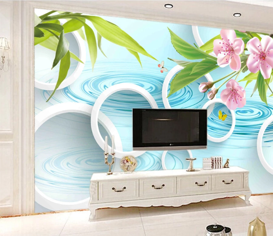 3D Plum Blossom River WC150 Wall Murals