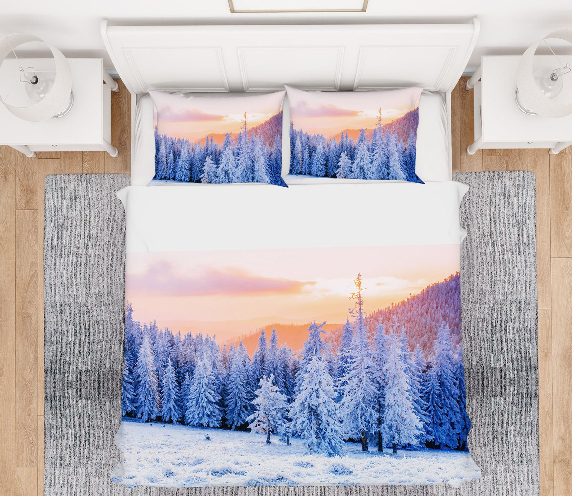 3D Snow Forest 61124 Bed Pillowcases Quilt