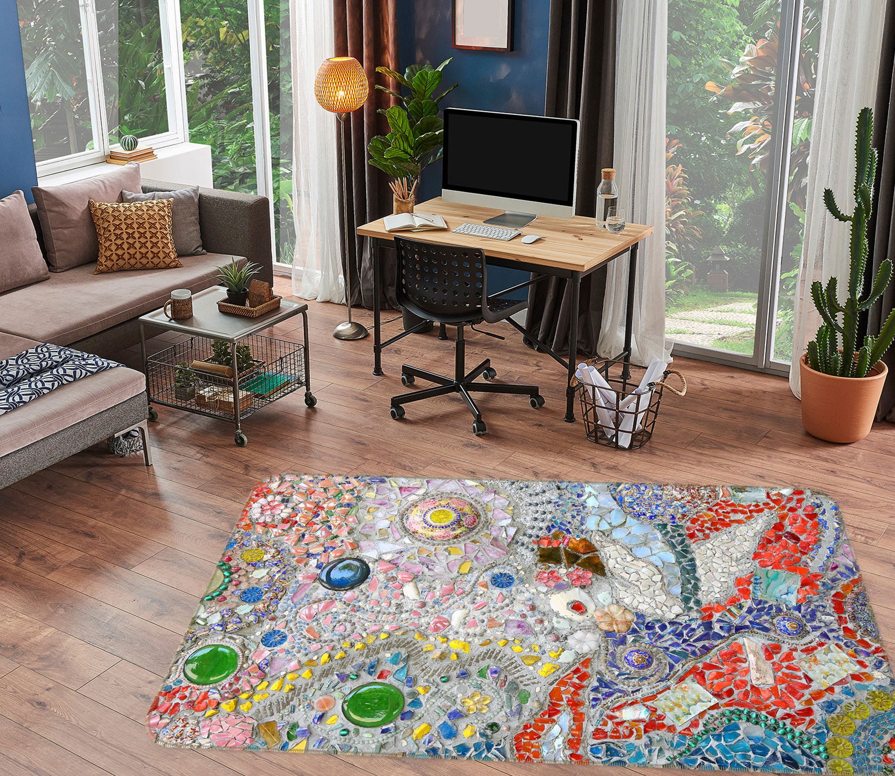 3D Color Pattern 33012 Non Slip Rug Mat