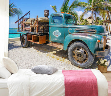 3D Blue Big Truck 294 Vehicle Wall Murals