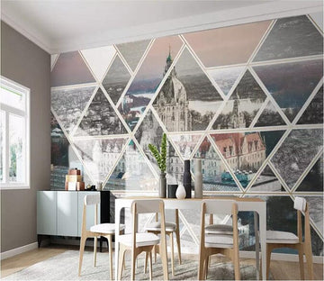 3D Triangle City 2812 Wall Murals Wallpaper AJ Wallpaper 2 