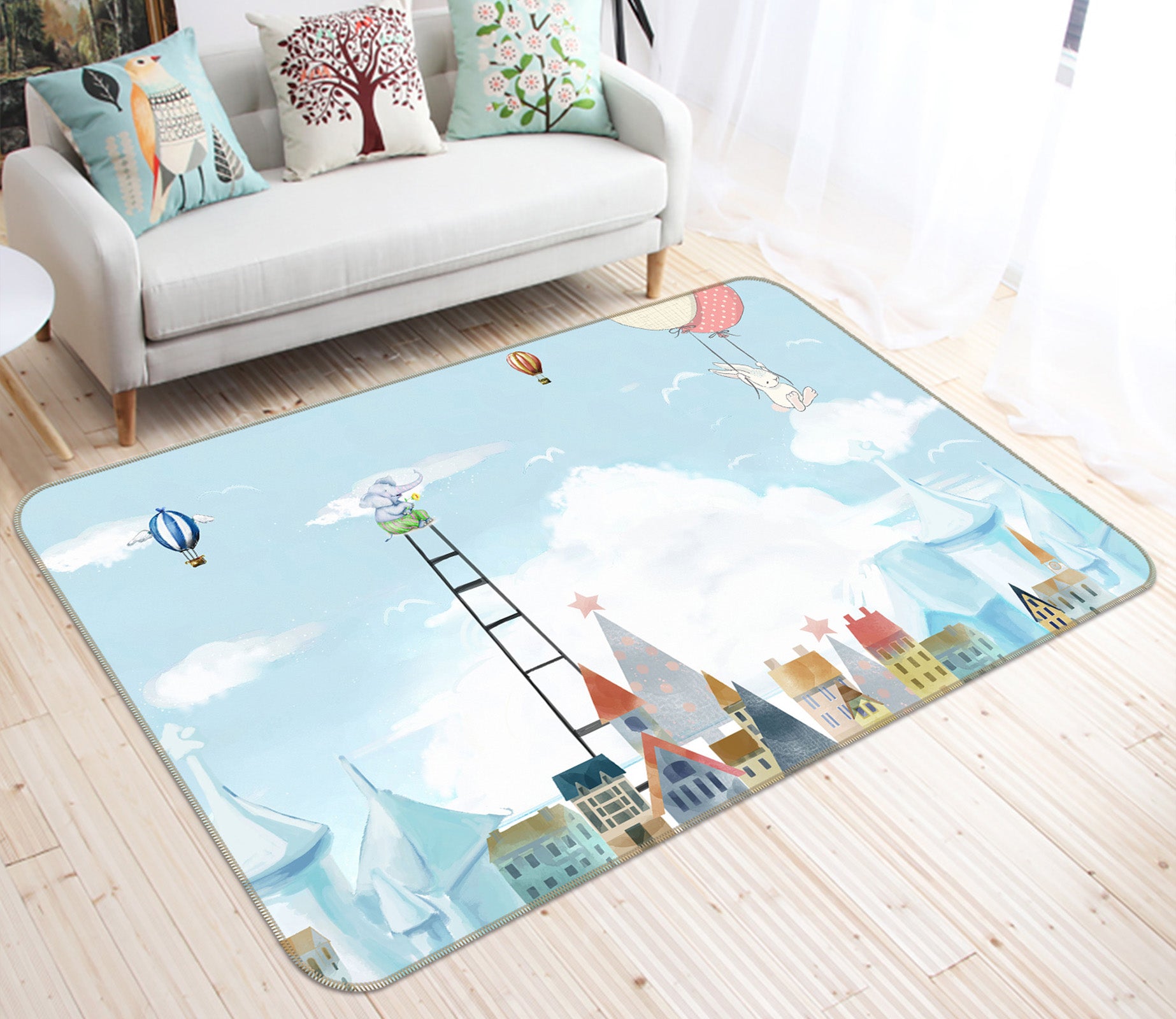 3D Stairs Cloud 34023 Non Slip Rug Mat