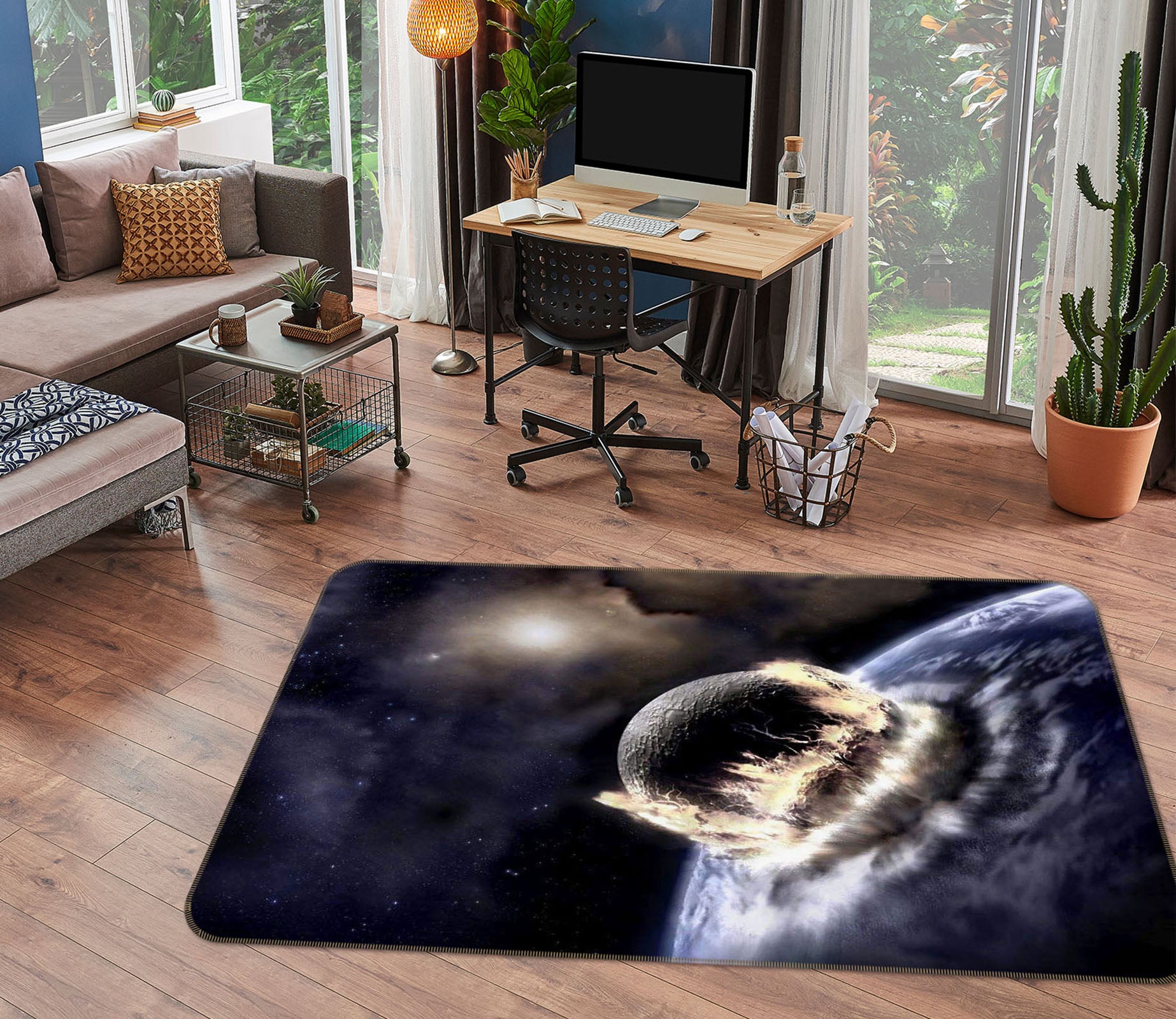 3D Planet Falls 31120 Non Slip Rug Mat