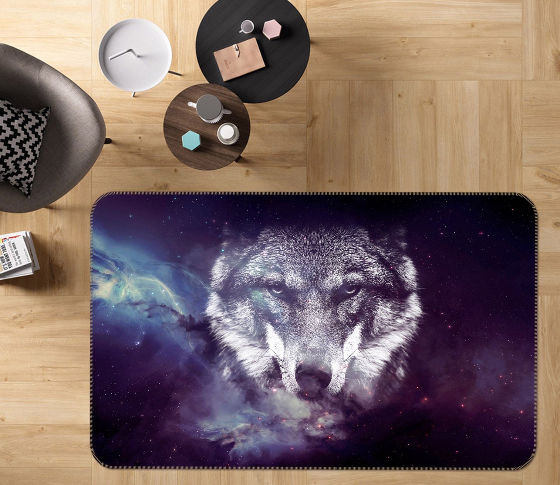 3D Wolf 36081 Non Slip Rug Mat