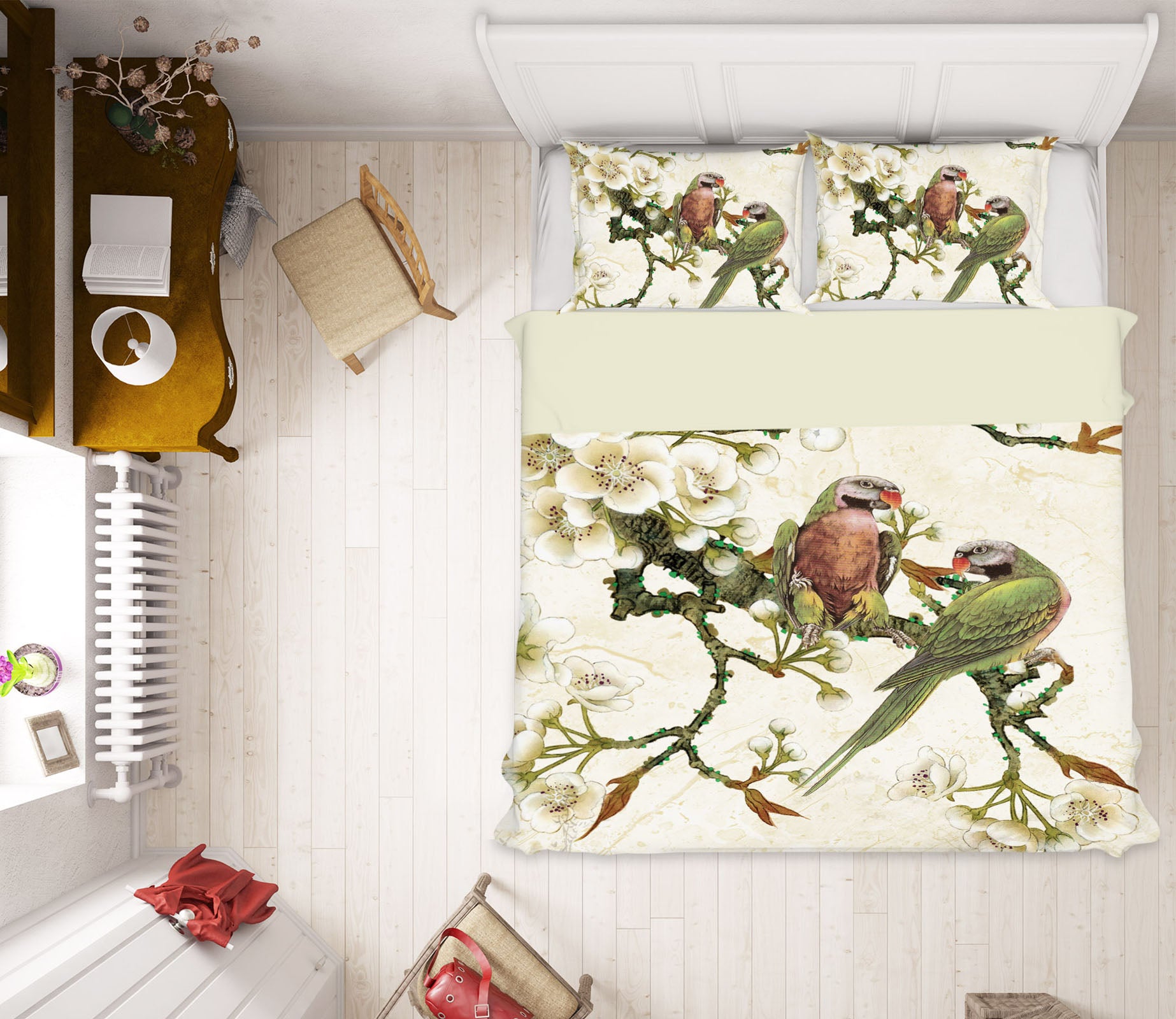 3D Flower Branch Bird 16012 Bed Pillowcases Quilt