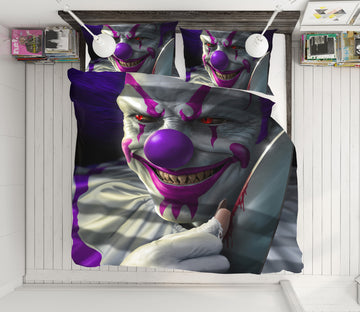 3D Clown Purple 4083 Tom Wood Bedding Bed Pillowcases Quilt