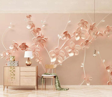3D Pink Leaves WC142 Wall Murals Wallpaper AJ Wallpaper 2 