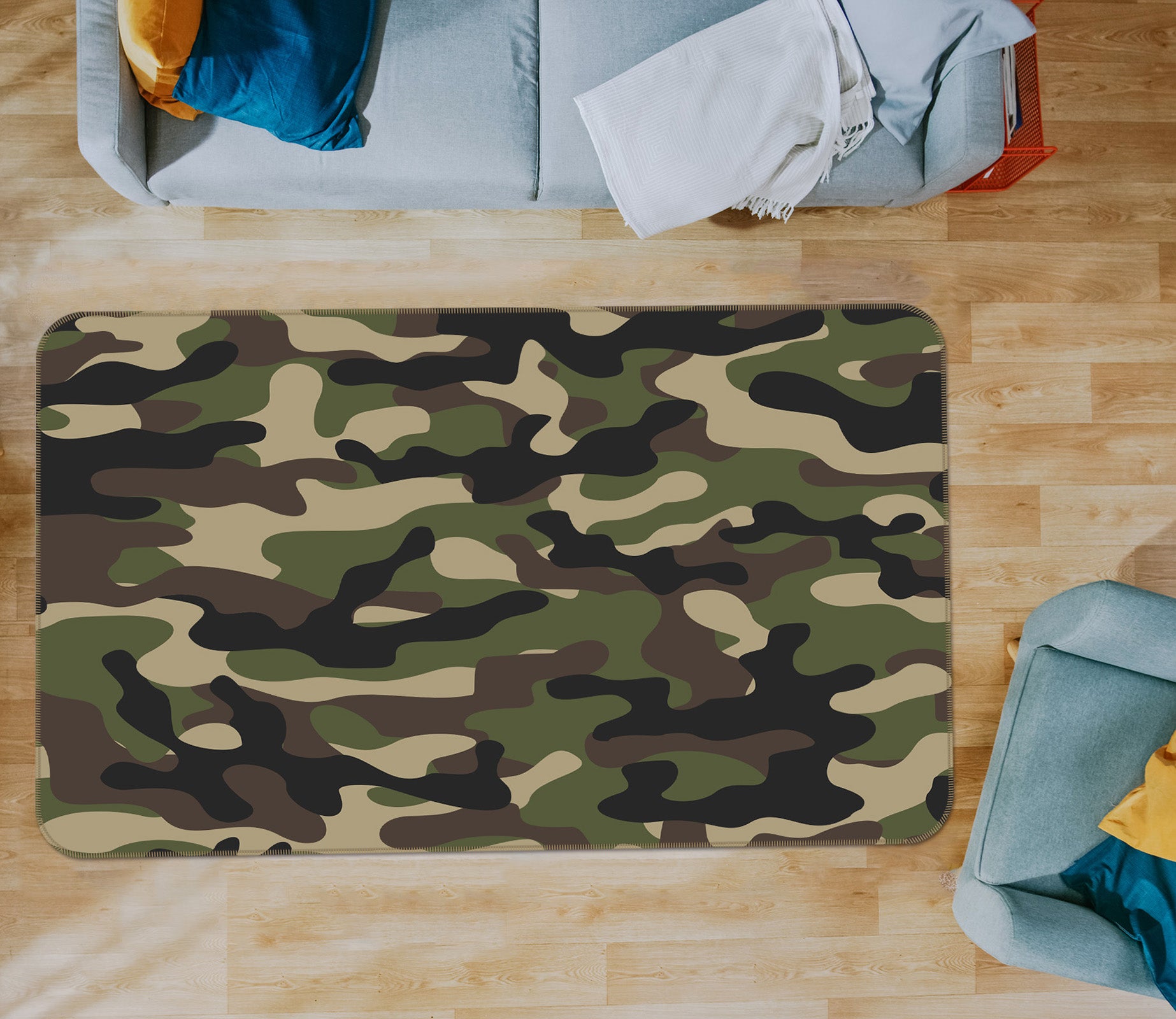 3D Camouflage 34175 Non Slip Rug Mat
