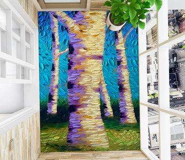 3D Trees Trunk Grass 102180 Dena Tollefson Floor Mural