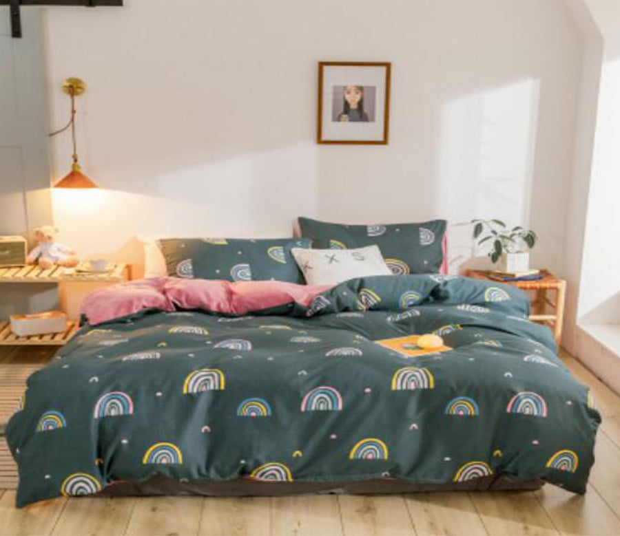 3D Rainbow Pattern 18061 Bed Pillowcases Quilt