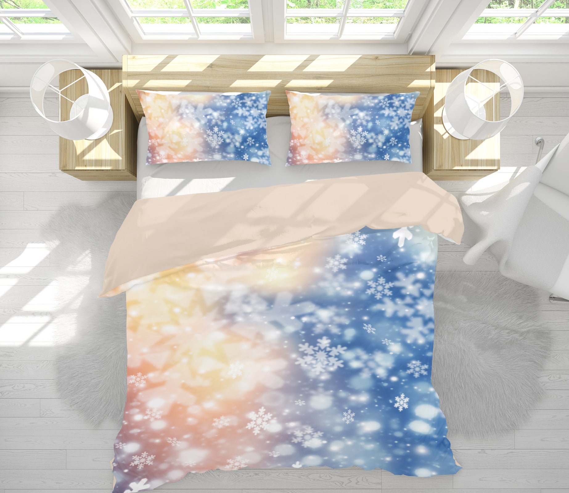 3D Snowflake 13220 Bed Pillowcases Quilt