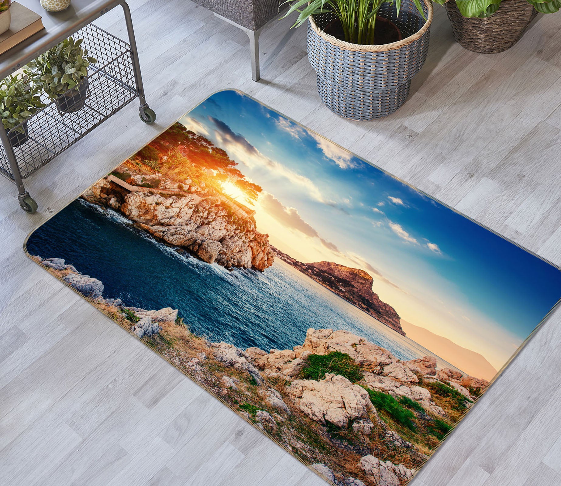 3D Sea Stone 29193 Non Slip Rug Mat