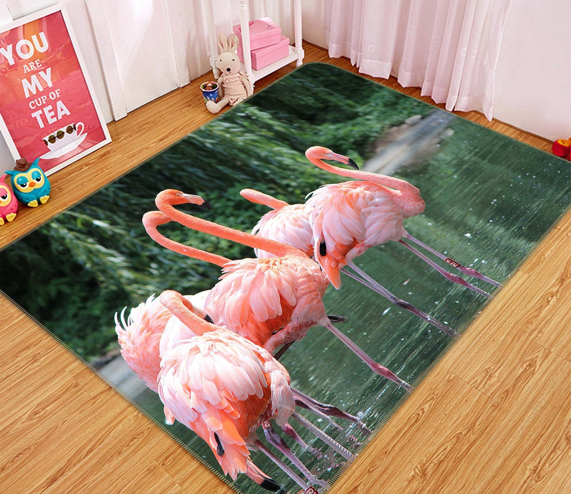 3D Flamingo Lake 579 Animal Non Slip Rug Mat Mat AJ Creativity Home 