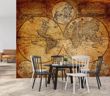 3D Circular Lines 2035 World Map Wall Murals Wallpaper AJ Wallpaper 2 
