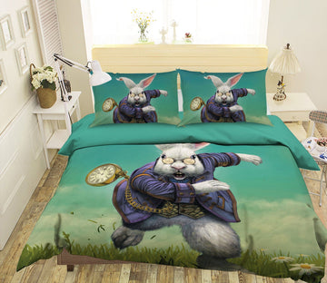 3D White Rabbit 100 Bed Pillowcases Quilt Exclusive Designer Vincent Quiet Covers AJ Creativity Home 